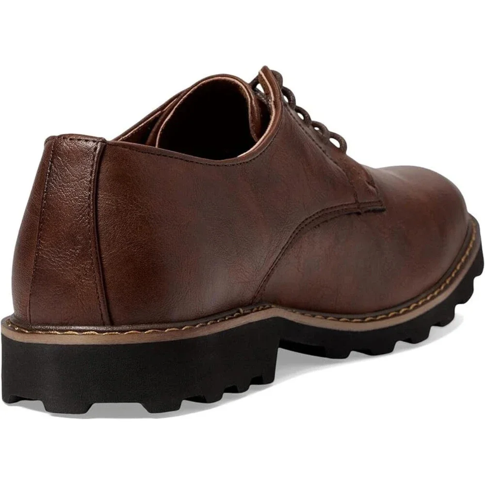 Deer Stags Benjamin Oxford Men's 9 Brown Leather Plain Toe Dress Shoes RHS9383